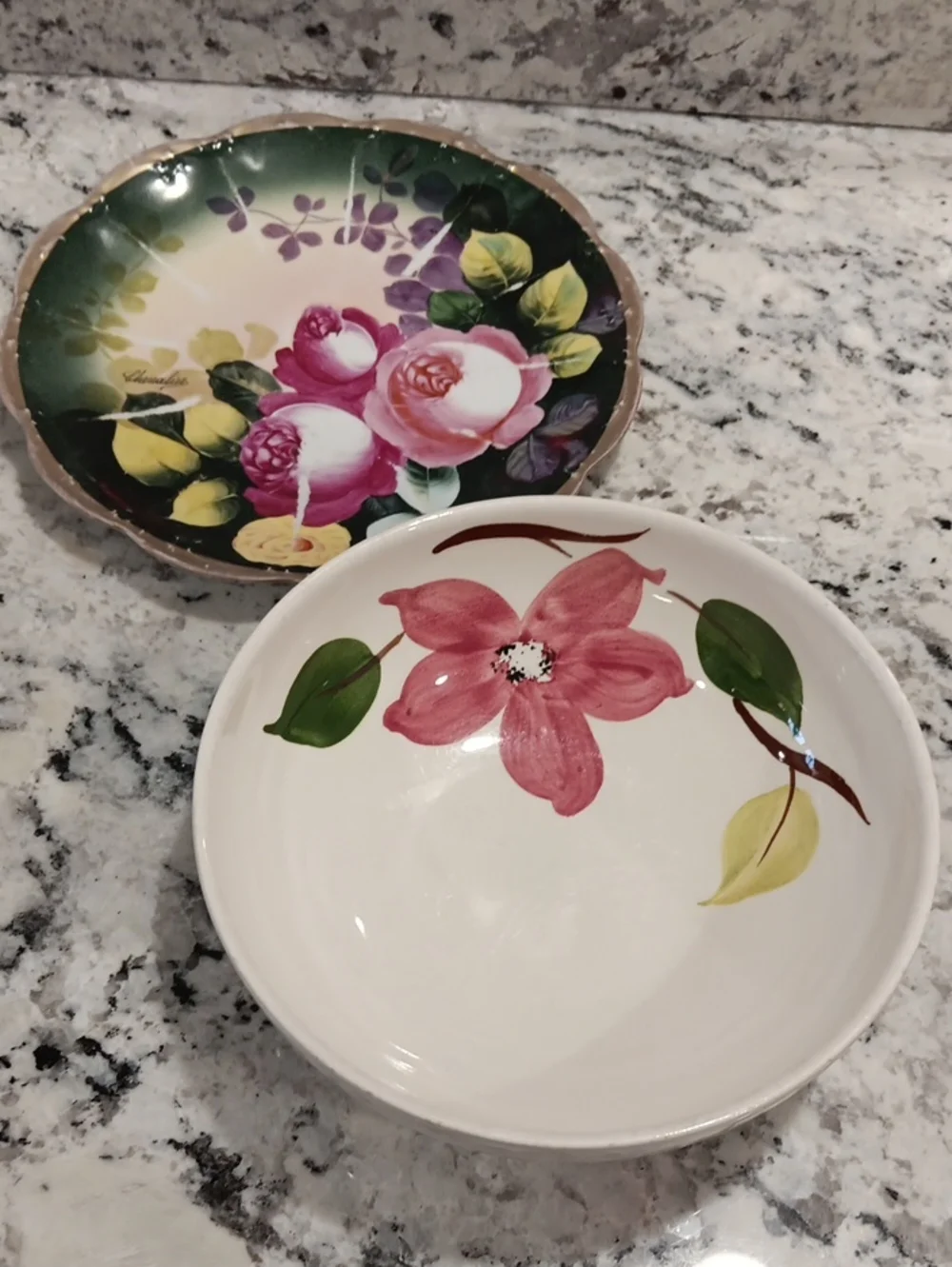 2 Vintage Floral Dinnerware